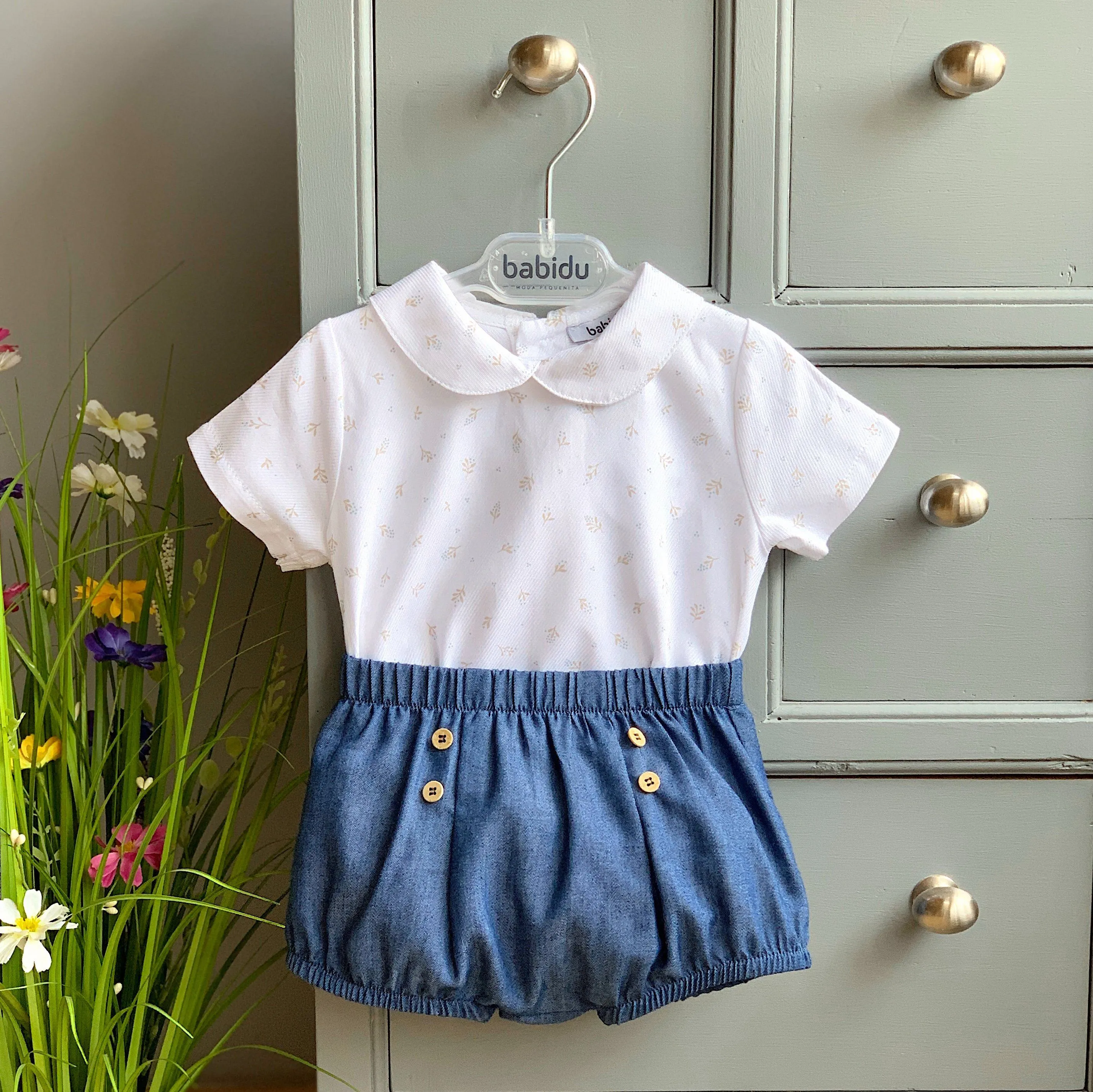 M&J EXCLUSIVE | Denim Blue Floral Shirt & Jam Pants