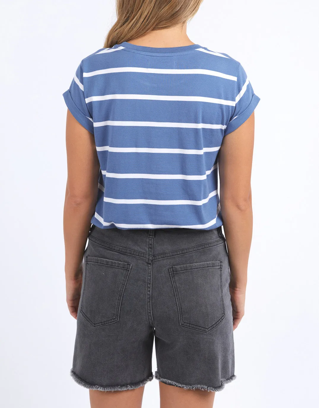 Manly Stripe Tee - Blue Horizon/White Stripe