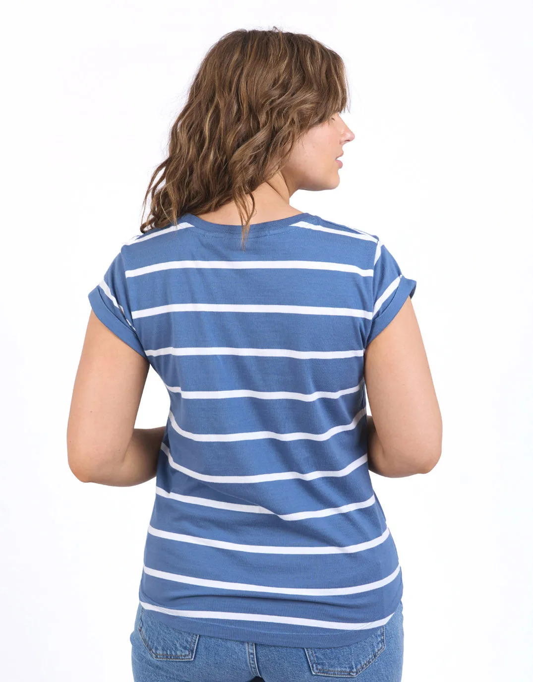 Manly Stripe Tee - Blue Horizon/White Stripe