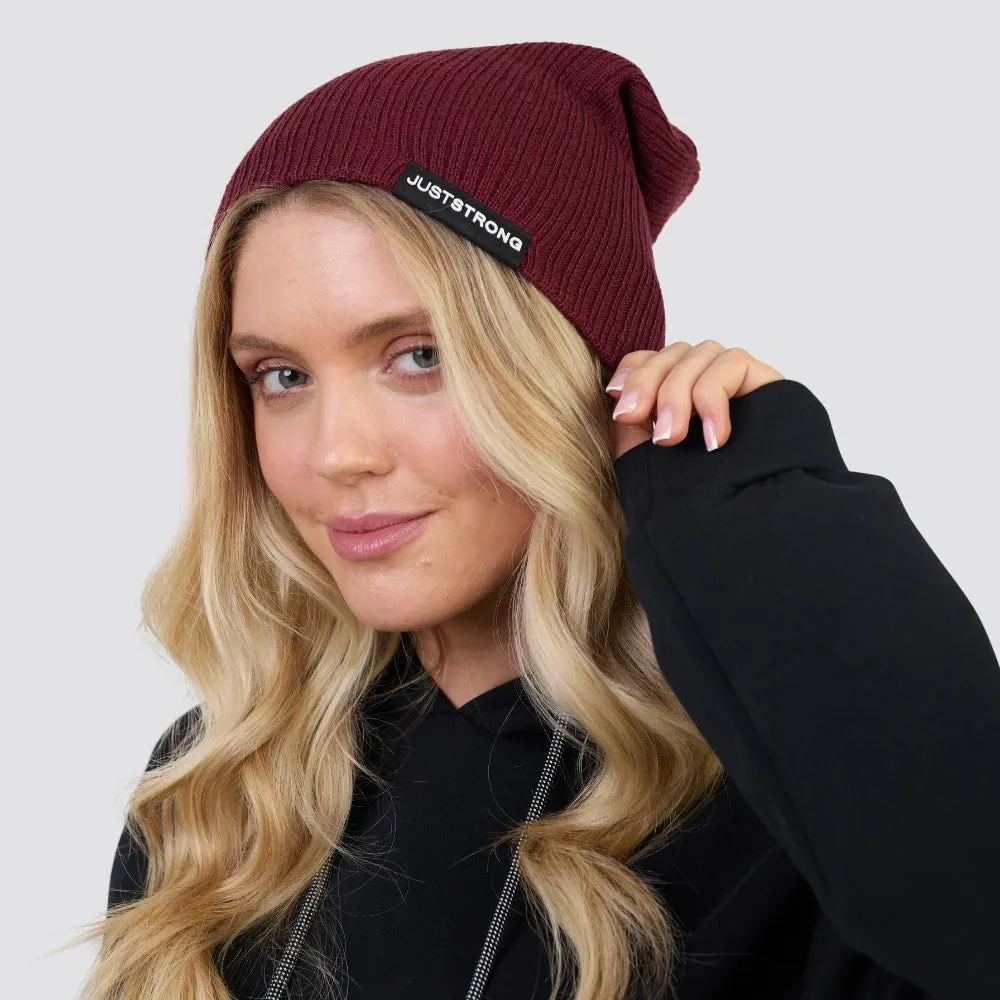 Maroon Red Slouch Beanie