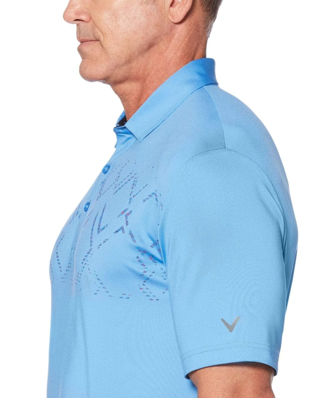 Mens Argyle Pigment Print Polo