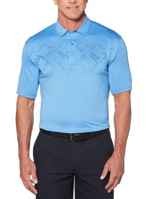 Mens Argyle Pigment Print Polo