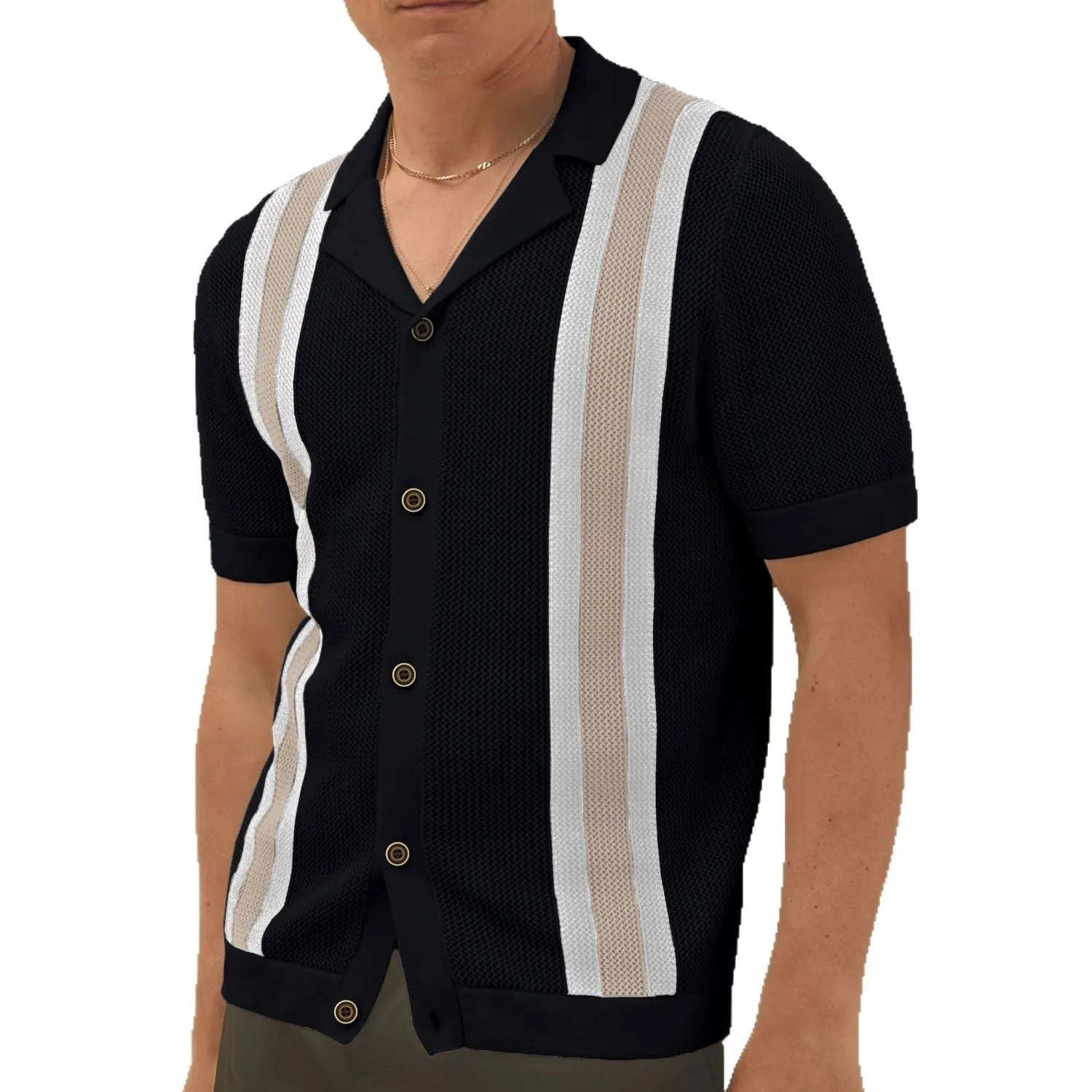 Men’s Coastal Knit Cuban Collar Shirt