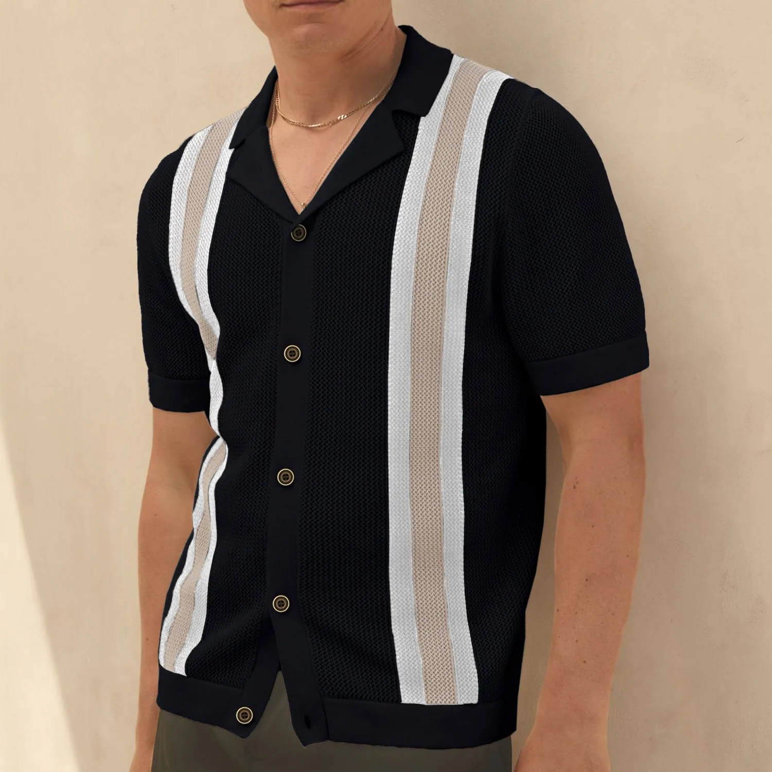 Men’s Coastal Knit Cuban Collar Shirt