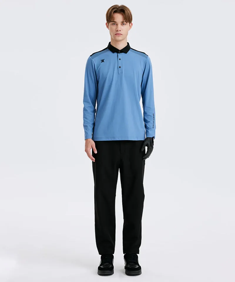 Men's Collar Combination L/TS - Blue