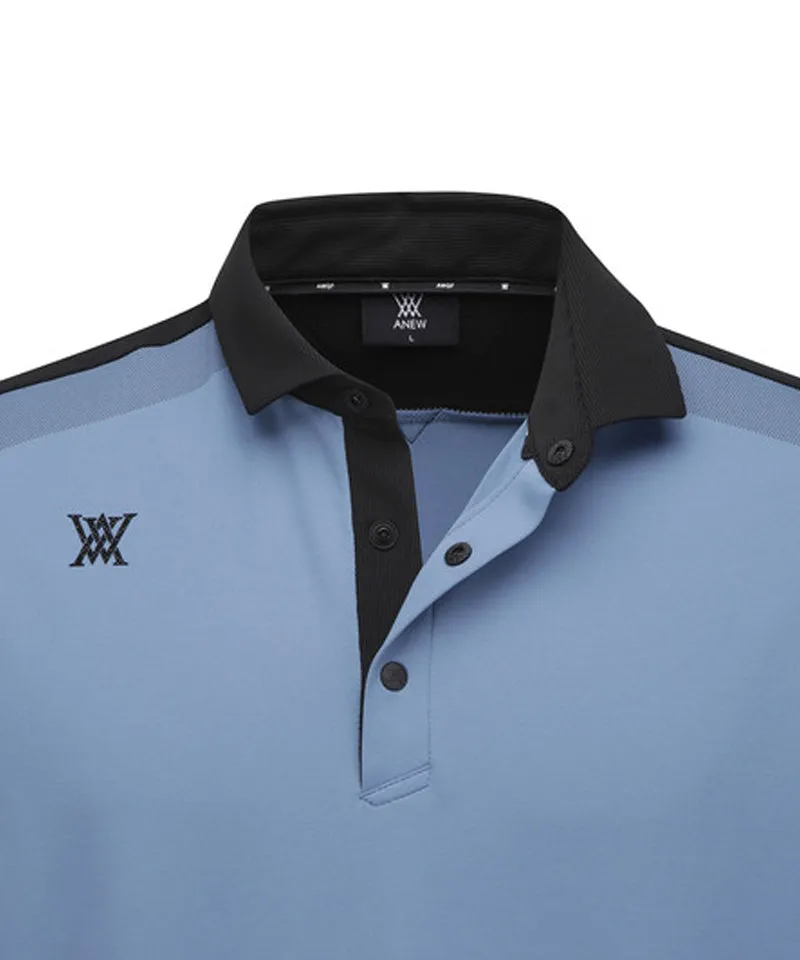 Men's Collar Combination L/TS - Blue