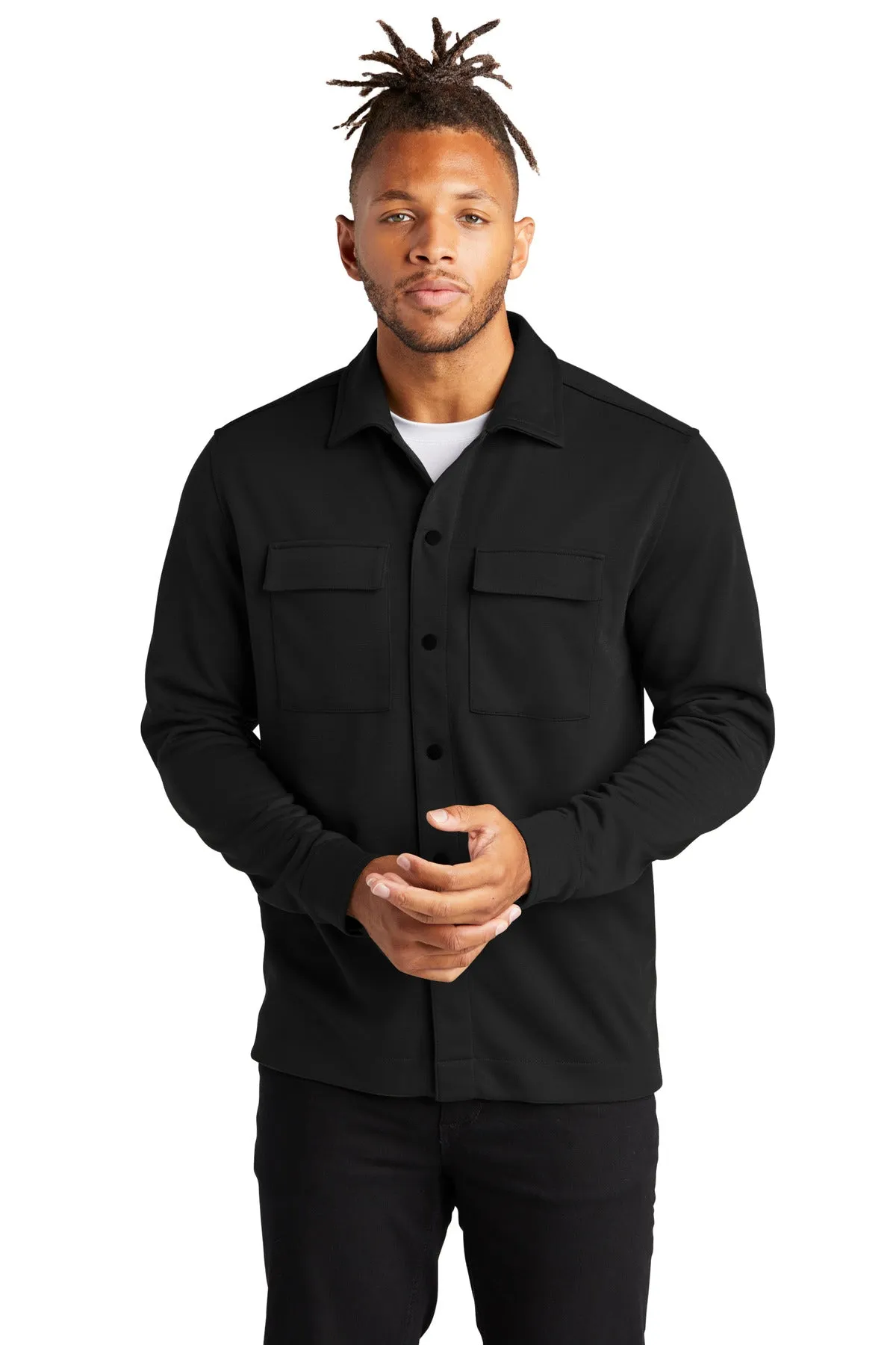 Mercer Mettle Double-Knit Snap Front Jacket MM3004 Deep Black