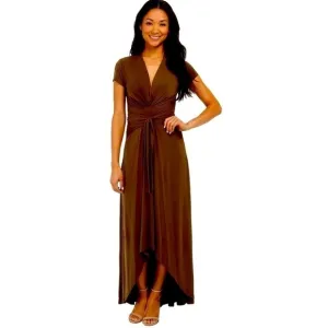 MICHAEL Kors Hi-Low Chocolate Wrap Maxi Knit Flowy size 2 (A-4)