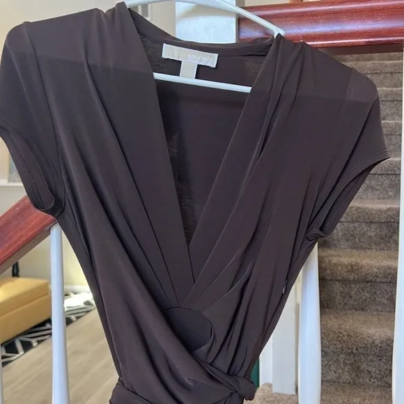 MICHAEL Kors Hi-Low Chocolate Wrap Maxi Knit Flowy size 2 (A-4)