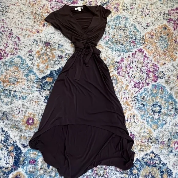 MICHAEL Kors Hi-Low Chocolate Wrap Maxi Knit Flowy size 2 (A-4)