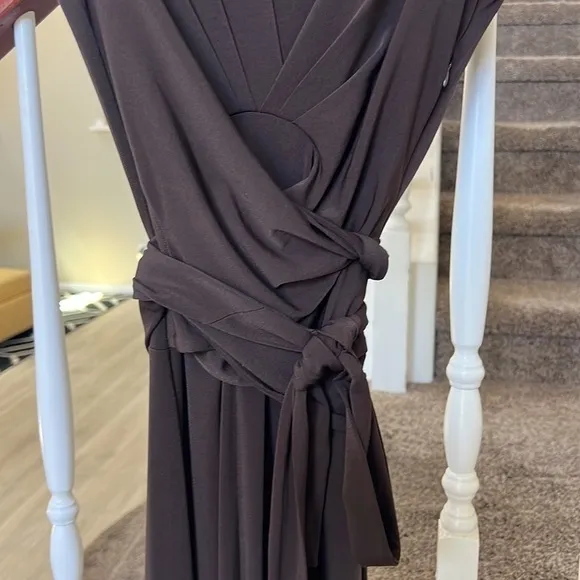 MICHAEL Kors Hi-Low Chocolate Wrap Maxi Knit Flowy size 2 (A-4)
