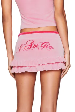 MICHELLE VELOUR MINI SKORT - PINK