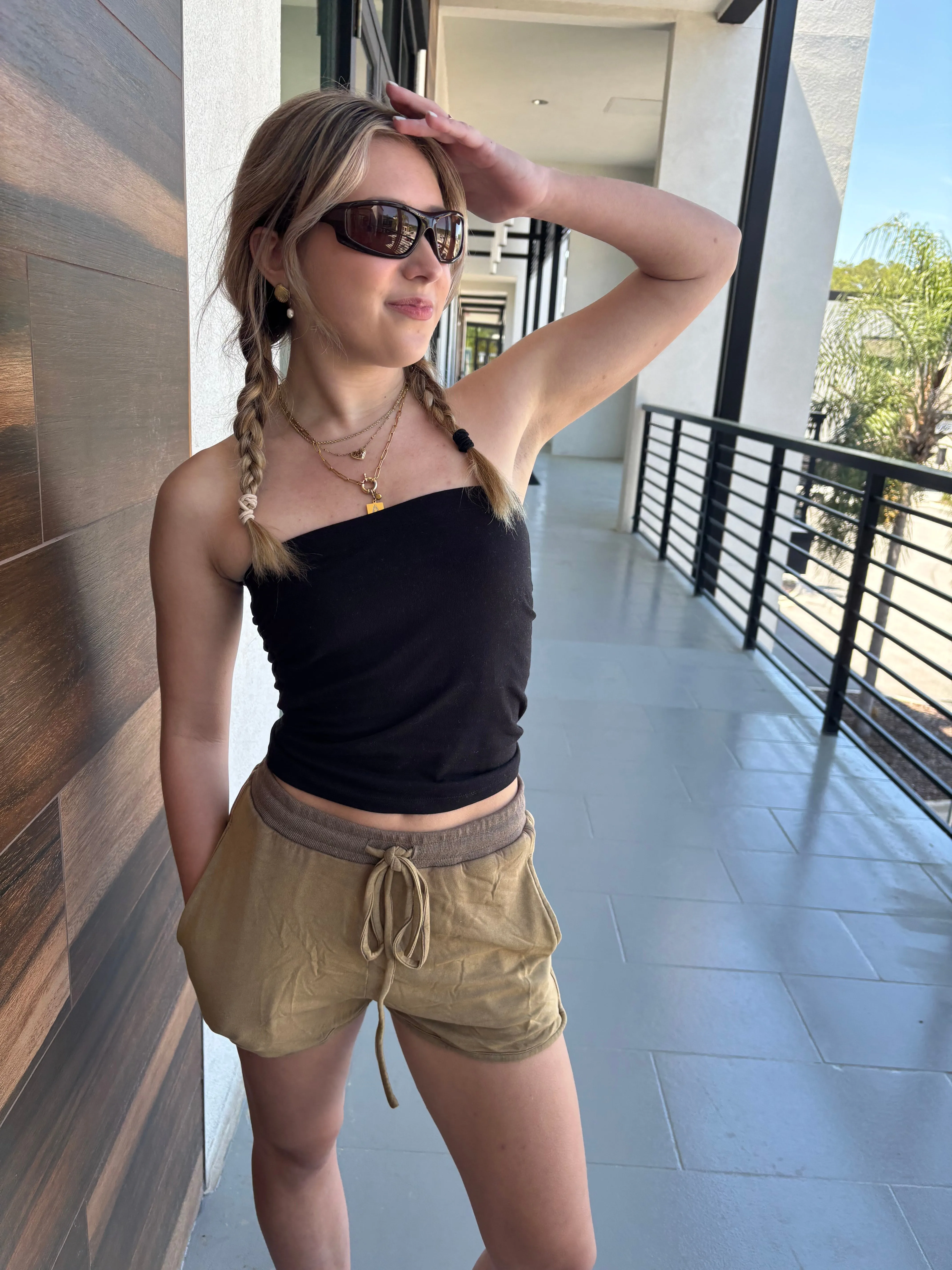 Mineral Washed Dolphin Shorts
