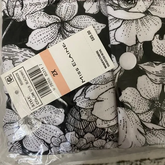 Miss Elaine Printed Knit Short Sleeve Gripper Robe 2X