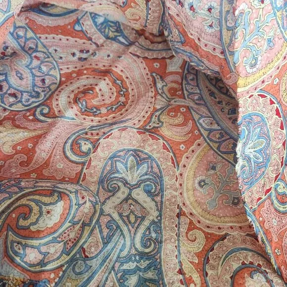 Molly‎ Bracken Maxi Wrap Skirt Size Large Paisley Southwestern Flowy Pink NWT