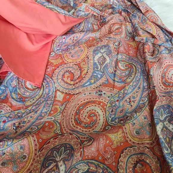 Molly‎ Bracken Maxi Wrap Skirt Size Large Paisley Southwestern Flowy Pink NWT