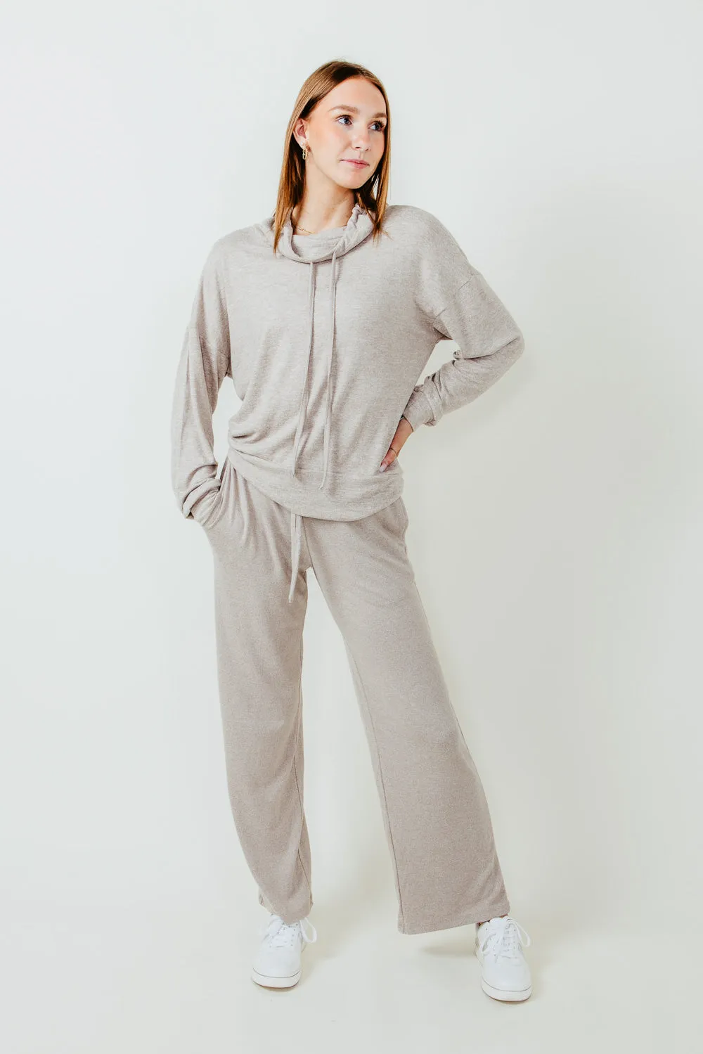 Mono B Hatchi Wide Leg Pants for Women in Brown | KP-B0571-MOCHA