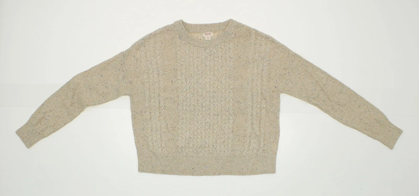 Mossimo Women's Textured Pullover Cable Knit Sweater Oatmeal Medium