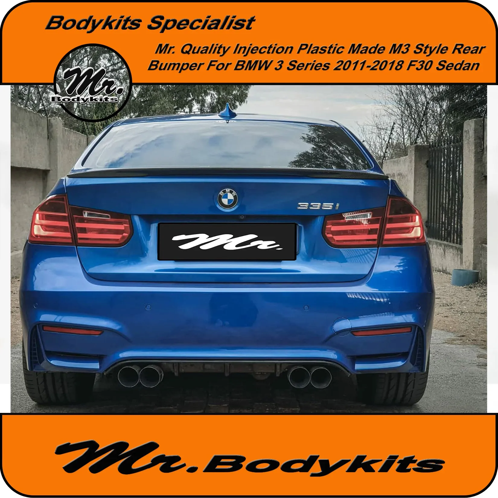 Mr Bodykits M3 Style Replacement Rear Bumper For BMW 3 Series 2011-2018, F30