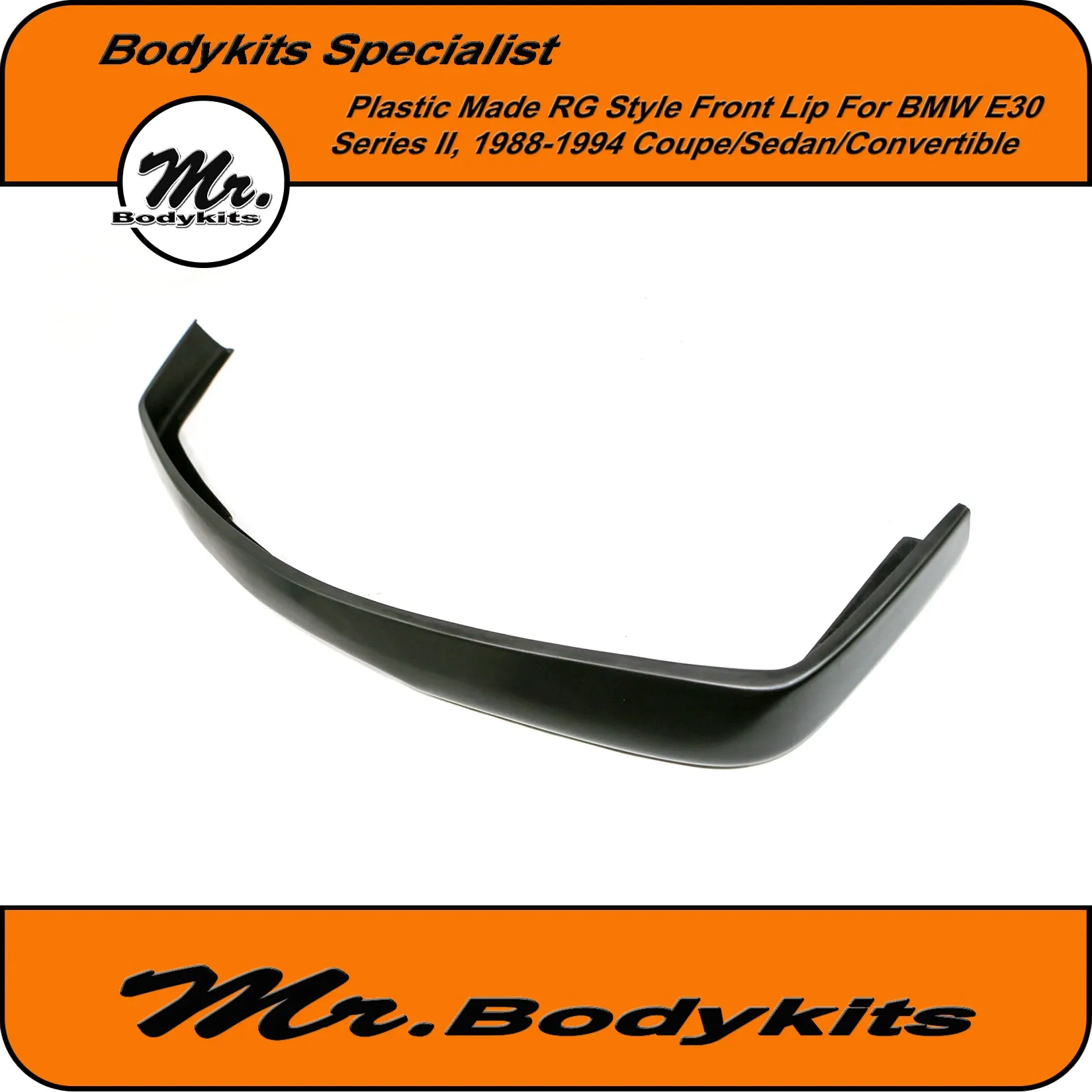 Mr Bodykits Plastic Made RG Style Front Bumper Lip Spoiler For BMW E30 Facelift 88-94