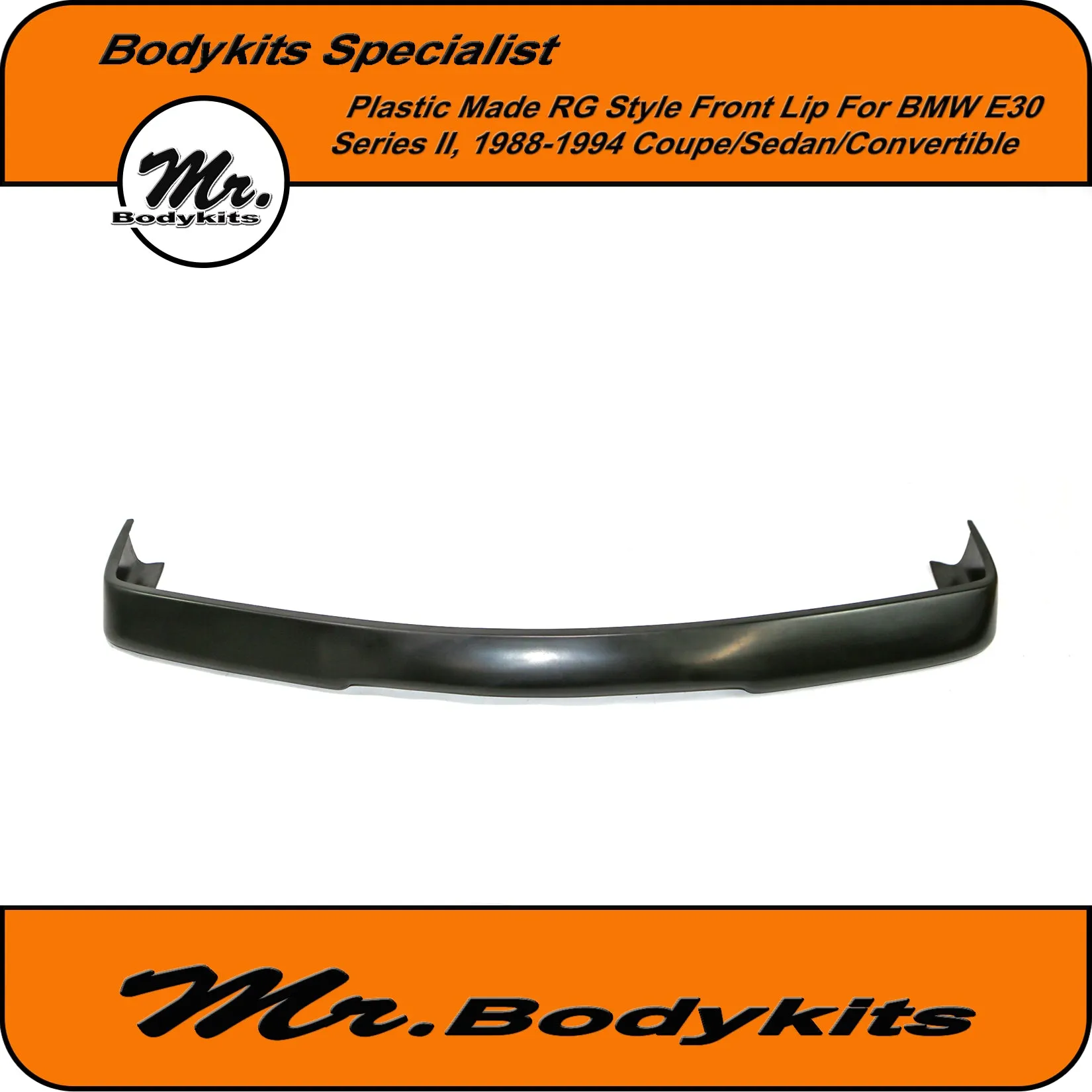 Mr Bodykits Plastic Made RG Style Front Bumper Lip Spoiler For BMW E30 Facelift 88-94