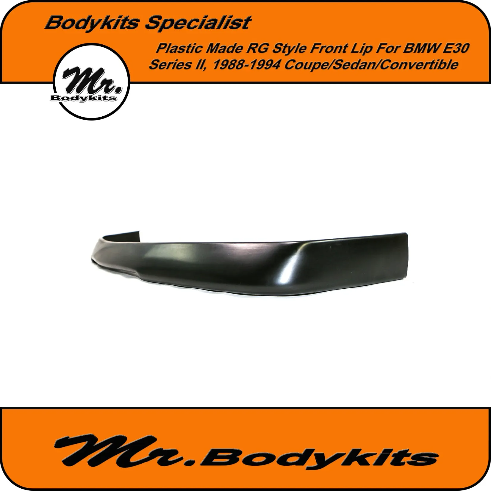 Mr Bodykits Plastic Made RG Style Front Bumper Lip Spoiler For BMW E30 Facelift 88-94