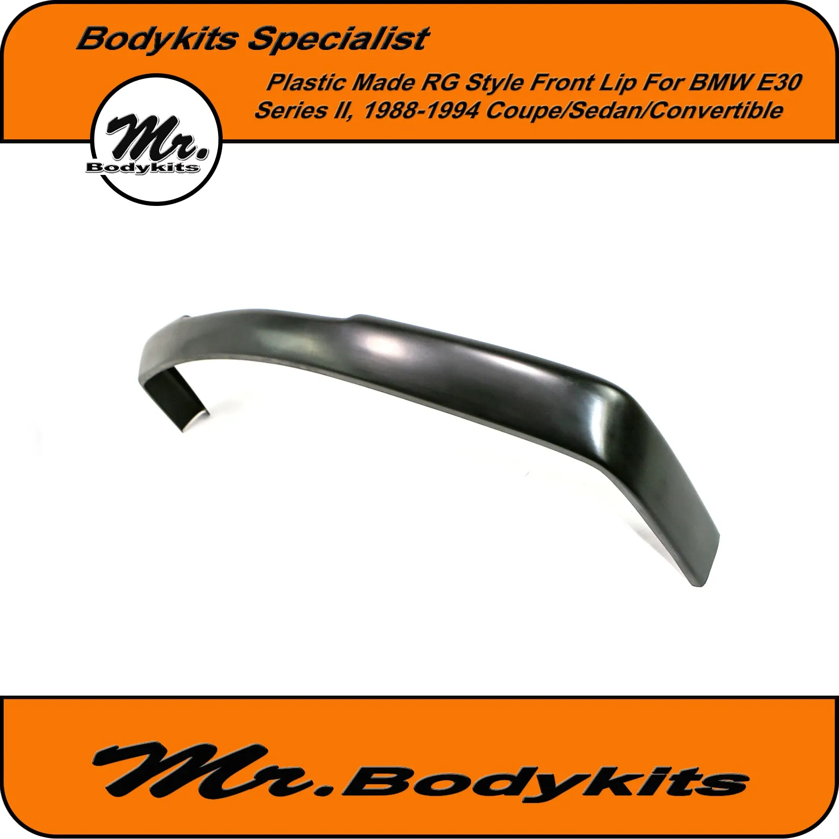 Mr Bodykits Plastic Made RG Style Front Bumper Lip Spoiler For BMW E30 Facelift 88-94