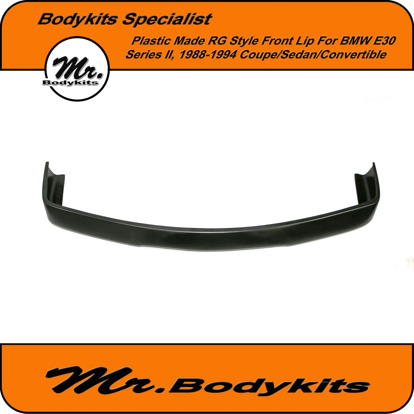 Mr Bodykits Plastic Made RG Style Front Bumper Lip Spoiler For BMW E30 Facelift 88-94