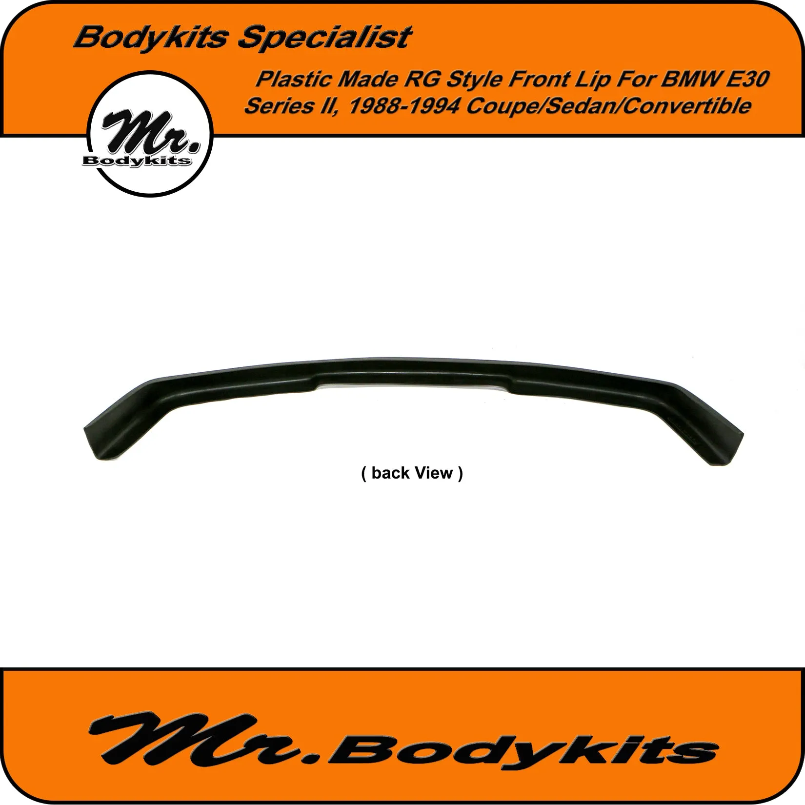 Mr Bodykits Plastic Made RG Style Front Bumper Lip Spoiler For BMW E30 Facelift 88-94
