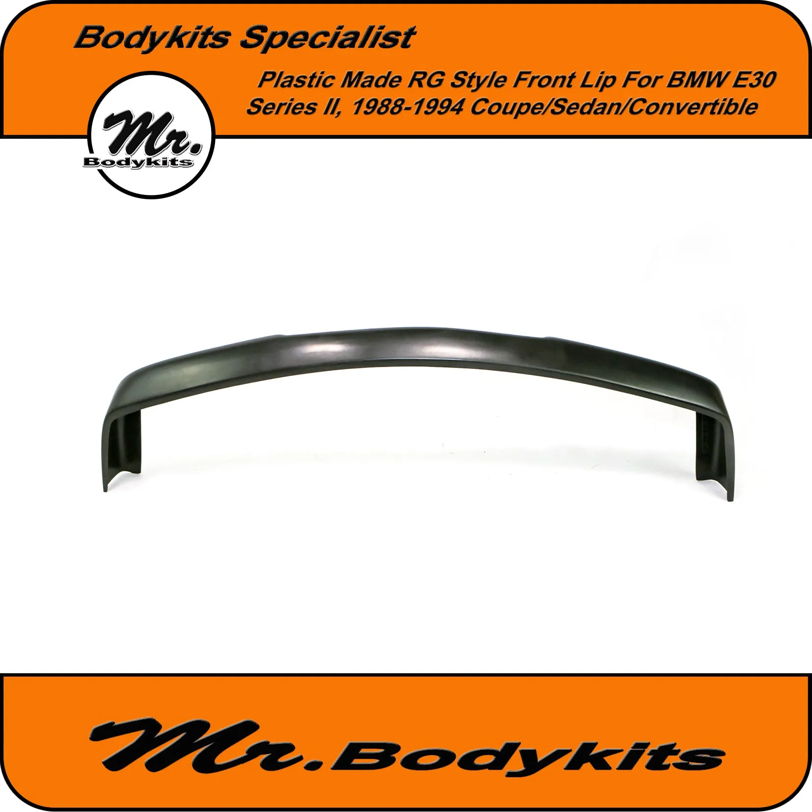 Mr Bodykits Plastic Made RG Style Front Bumper Lip Spoiler For BMW E30 Facelift 88-94