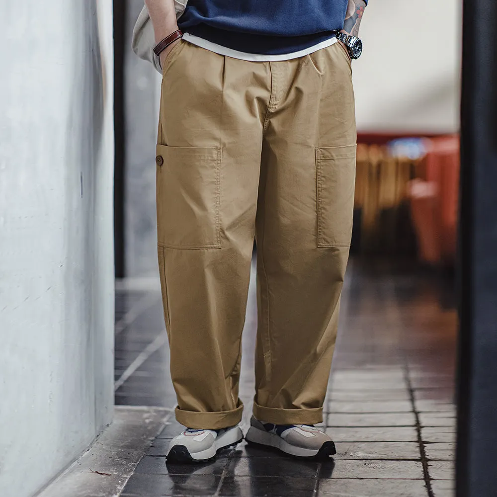 Multi-Pocket Casual Wide Leg Pants