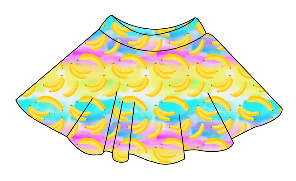 Neon Bananas Ladies' Circle Skirt