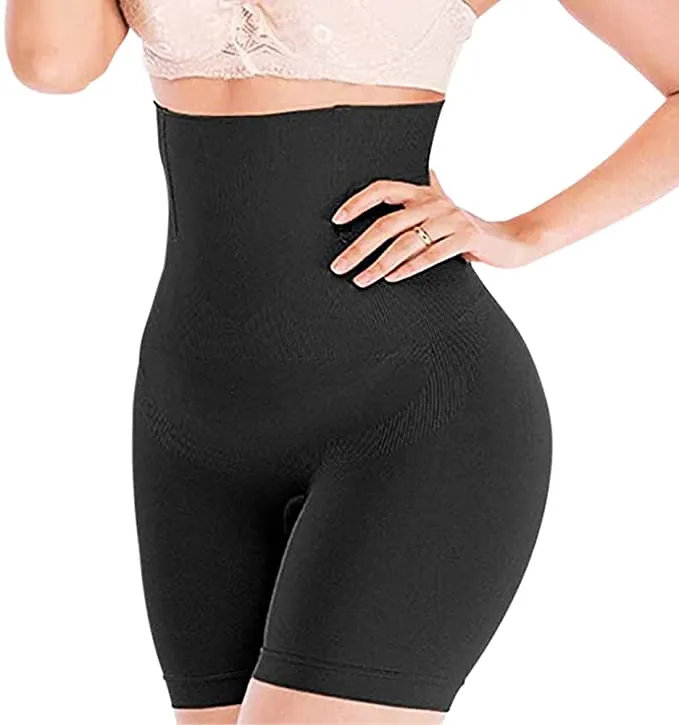New Alohra Women Shapewear for Hourglass Body Curves Compression Body Shaper Seamless Tummy Control Shorts, Black, Sz XL
