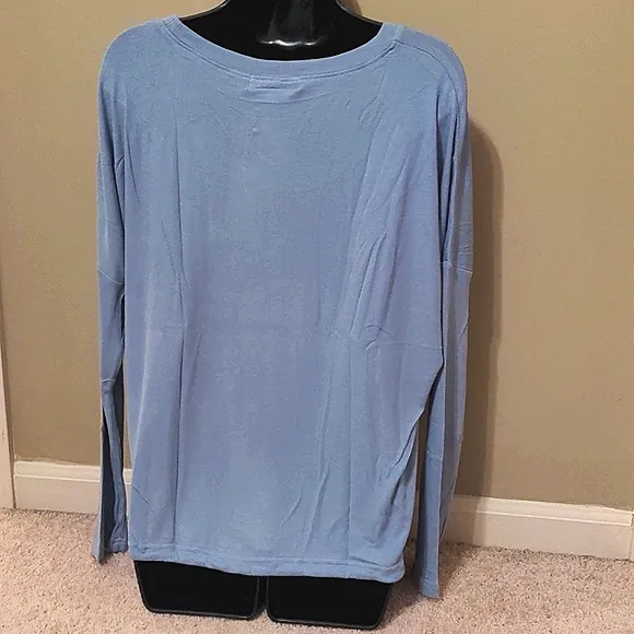 NEW Barefoot Dreams Ribbed Jersey Slouchy Pullover in Chabray