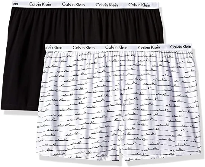 New Calvin Klein Women's Carousel Sleep Short 2 Pack, Sz XL! Black & White