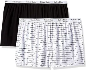 New Calvin Klein Women's Carousel Sleep Short 2 Pack, Sz XL! Black & White
