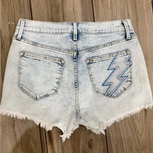 New! Driftwood Goldie High Rise Jean Shorts Ziggy Stardust Denim Sz 26 $128