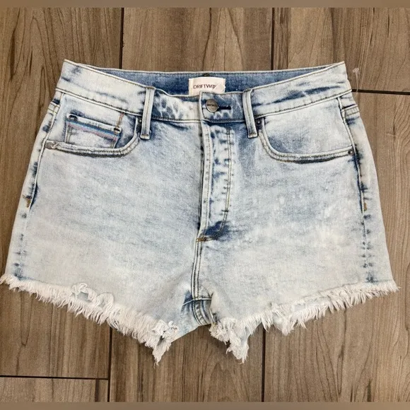 New! Driftwood Goldie High Rise Jean Shorts Ziggy Stardust Denim Sz 26 $128