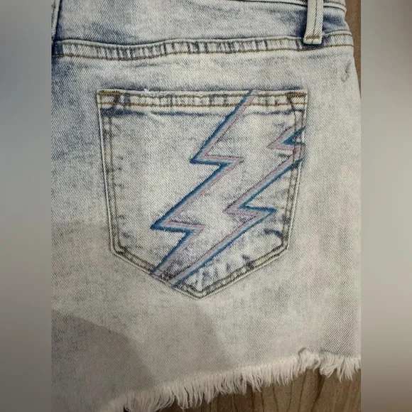 New! Driftwood Goldie High Rise Jean Shorts Ziggy Stardust Denim Sz 26 $128