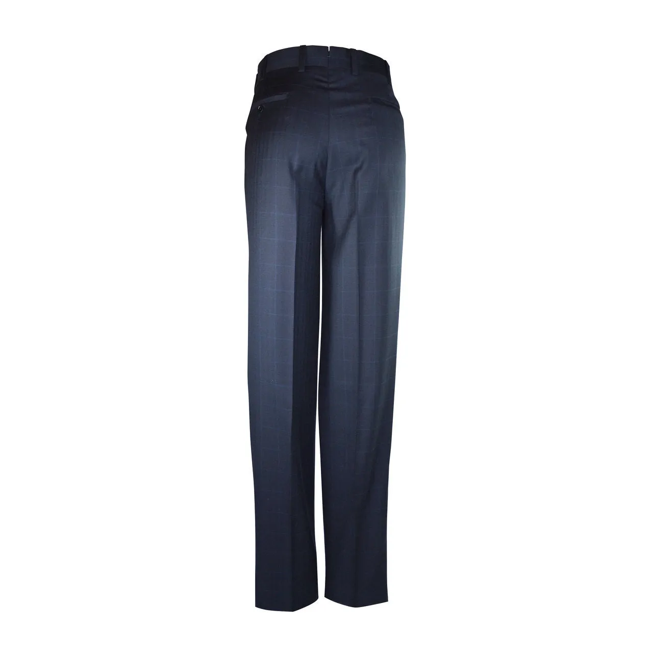 Newport Pleated Front Trouser - Blue Windowpane