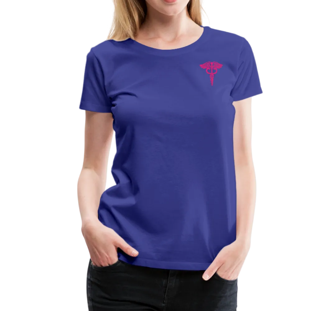 Nurse Flag Back Caduceus Front Women’s Premium T-Shirt (CK1824)