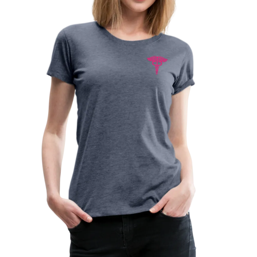 Nurse Flag Back Caduceus Front Women’s Premium T-Shirt (CK1824)