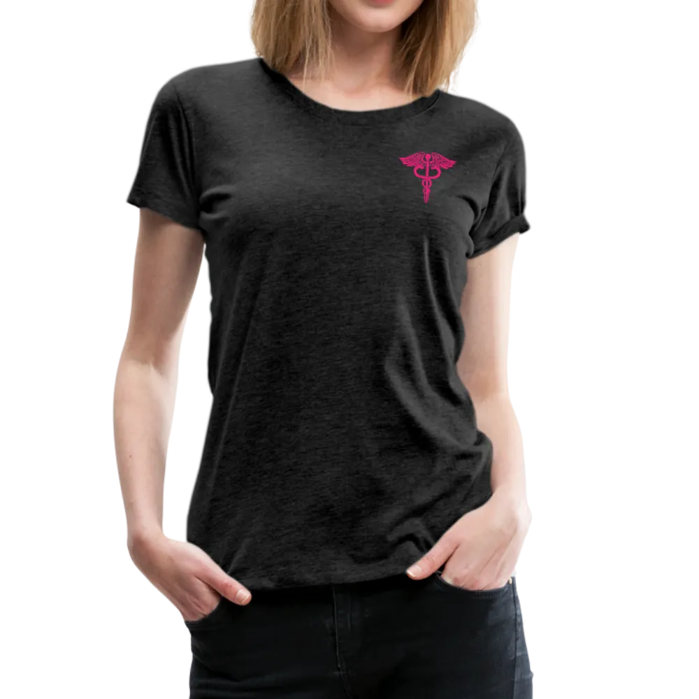 Nurse Flag Back Caduceus Front Women’s Premium T-Shirt (CK1824)