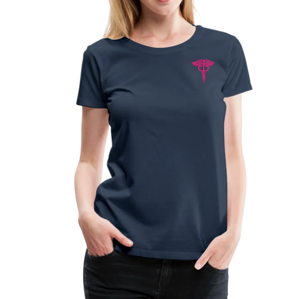 Nurse Flag Back Caduceus Front Women’s Premium T-Shirt (CK1824)