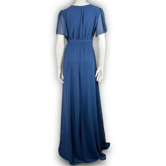 NWT BALTIC BORN Kristina Faux Wrap Chiffon Maxi Dress Prairie Bridesmaid Wedding