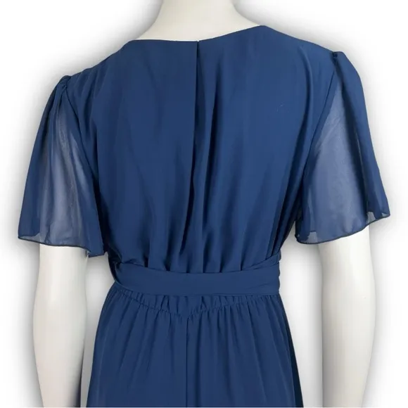NWT BALTIC BORN Kristina Faux Wrap Chiffon Maxi Dress Prairie Bridesmaid Wedding
