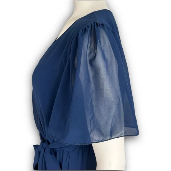 NWT BALTIC BORN Kristina Faux Wrap Chiffon Maxi Dress Prairie Bridesmaid Wedding