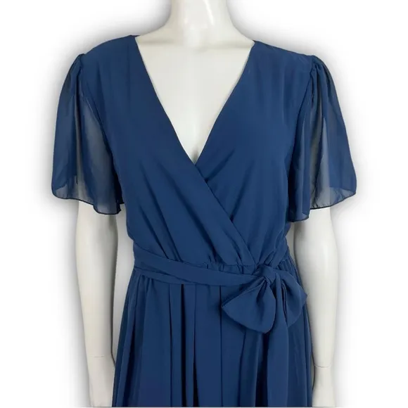 NWT BALTIC BORN Kristina Faux Wrap Chiffon Maxi Dress Prairie Bridesmaid Wedding