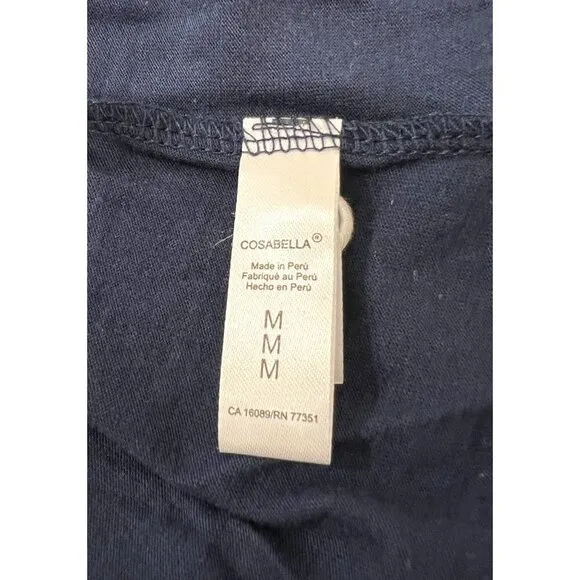 NWT Cosabella Lace Trim Flirty Sleep Robe in Navy Blue/ Moon Ivory MSRP$104