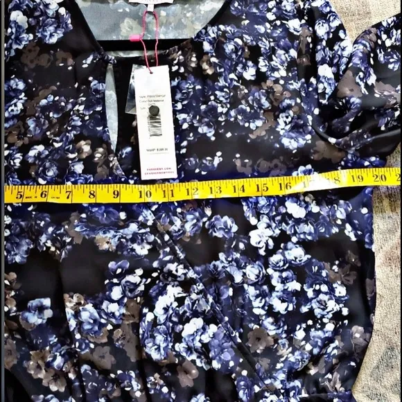 NWT PARKER DARK BLUEBONNET FLORAL FAUX-WRAP ASYMMETRICAL DRESS L